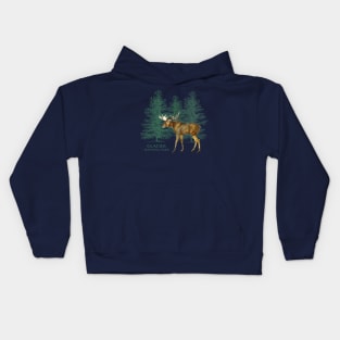 Glacier National Park Montana Moose Trees Vintage Look Rockies Kids Hoodie